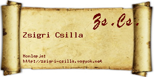 Zsigri Csilla névjegykártya